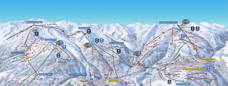 Pistekaart Gerlos, Zell am Ziller en Königsleiten